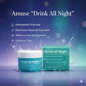 Mascarilla Nocturna Amuse Drink All Night 50 g | Hidratación profunda, rellena líneas y revitaliza la piel